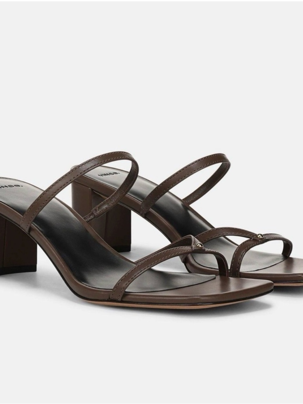 Vince Brown Strappy Block Heel Sandals